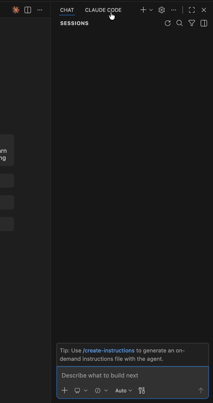 VS Code right-hand chat panel.