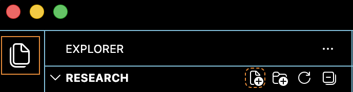 Creating a new file in VS Code named CLAUDE.md